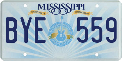 MS license plate BYE559