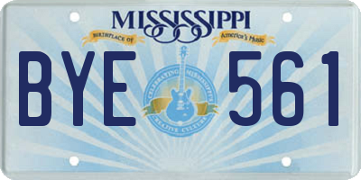 MS license plate BYE561