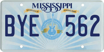 MS license plate BYE562