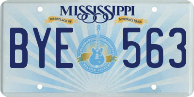 MS license plate BYE563