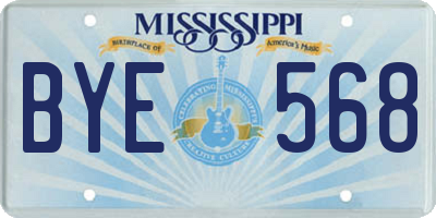 MS license plate BYE568