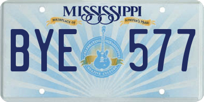 MS license plate BYE577