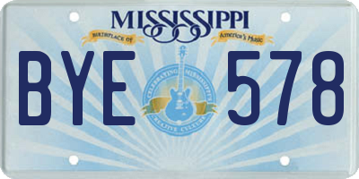 MS license plate BYE578