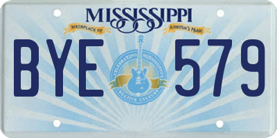 MS license plate BYE579