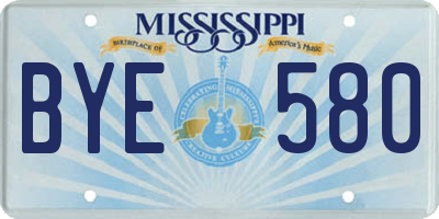 MS license plate BYE580