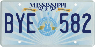 MS license plate BYE582