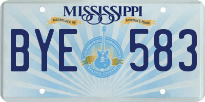 MS license plate BYE583