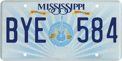 MS license plate BYE584