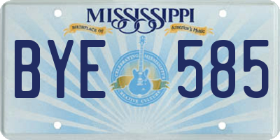 MS license plate BYE585