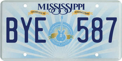 MS license plate BYE587