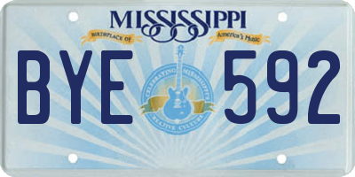 MS license plate BYE592