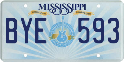MS license plate BYE593