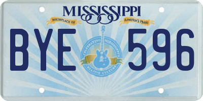 MS license plate BYE596