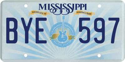 MS license plate BYE597