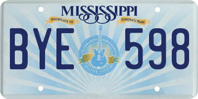 MS license plate BYE598