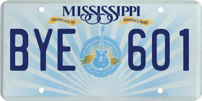 MS license plate BYE601