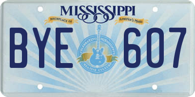 MS license plate BYE607