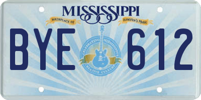 MS license plate BYE612