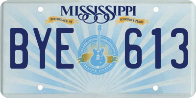 MS license plate BYE613