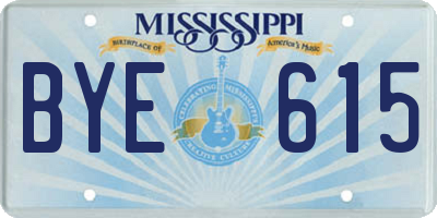 MS license plate BYE615