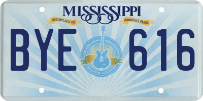 MS license plate BYE616