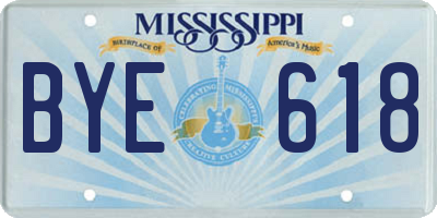 MS license plate BYE618