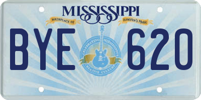 MS license plate BYE620