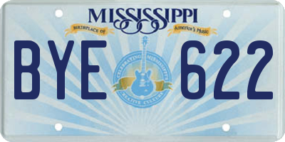 MS license plate BYE622