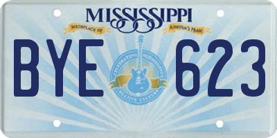 MS license plate BYE623