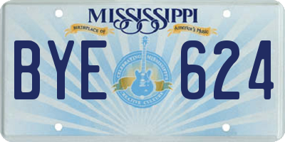 MS license plate BYE624