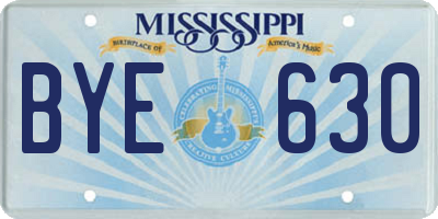 MS license plate BYE630