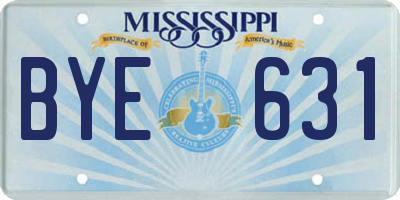 MS license plate BYE631