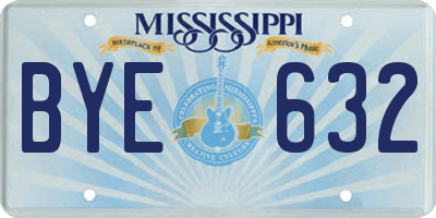 MS license plate BYE632