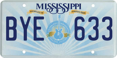 MS license plate BYE633