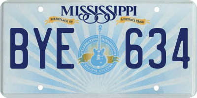 MS license plate BYE634