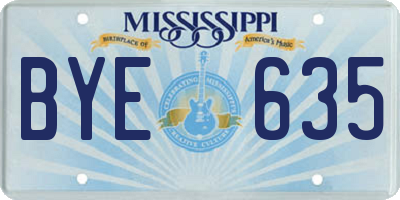 MS license plate BYE635