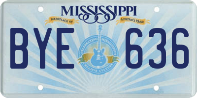 MS license plate BYE636