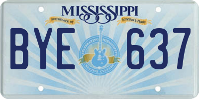 MS license plate BYE637