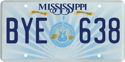 MS license plate BYE638
