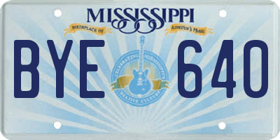 MS license plate BYE640