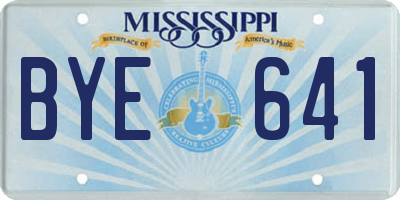 MS license plate BYE641