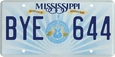 MS license plate BYE644