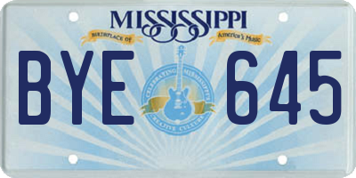 MS license plate BYE645