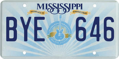 MS license plate BYE646