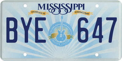 MS license plate BYE647