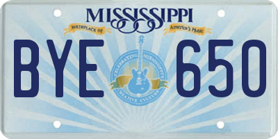 MS license plate BYE650