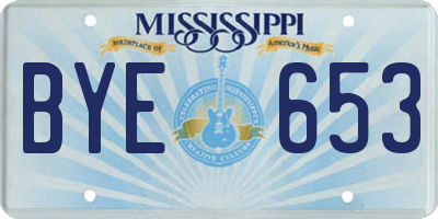 MS license plate BYE653