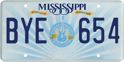 MS license plate BYE654