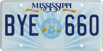 MS license plate BYE660