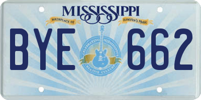 MS license plate BYE662